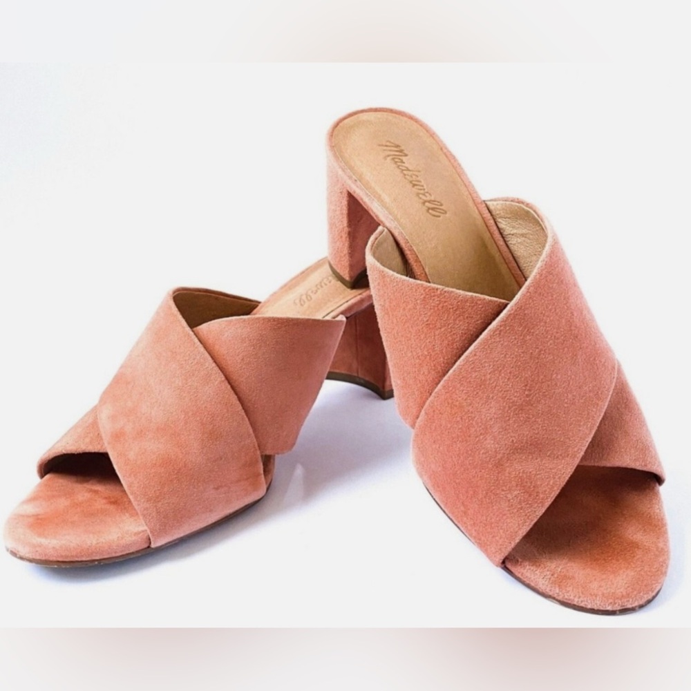Madewell Blush Suede Heeled Sandals